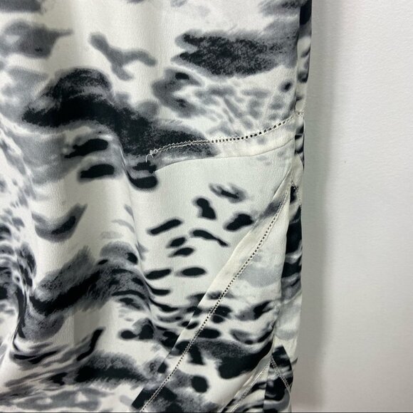 IRO Tie Dye Ikat Mini Dress Ruffle Sleeve Size Small IRO SIze 1 Light Grey White - Picture 5 of 7